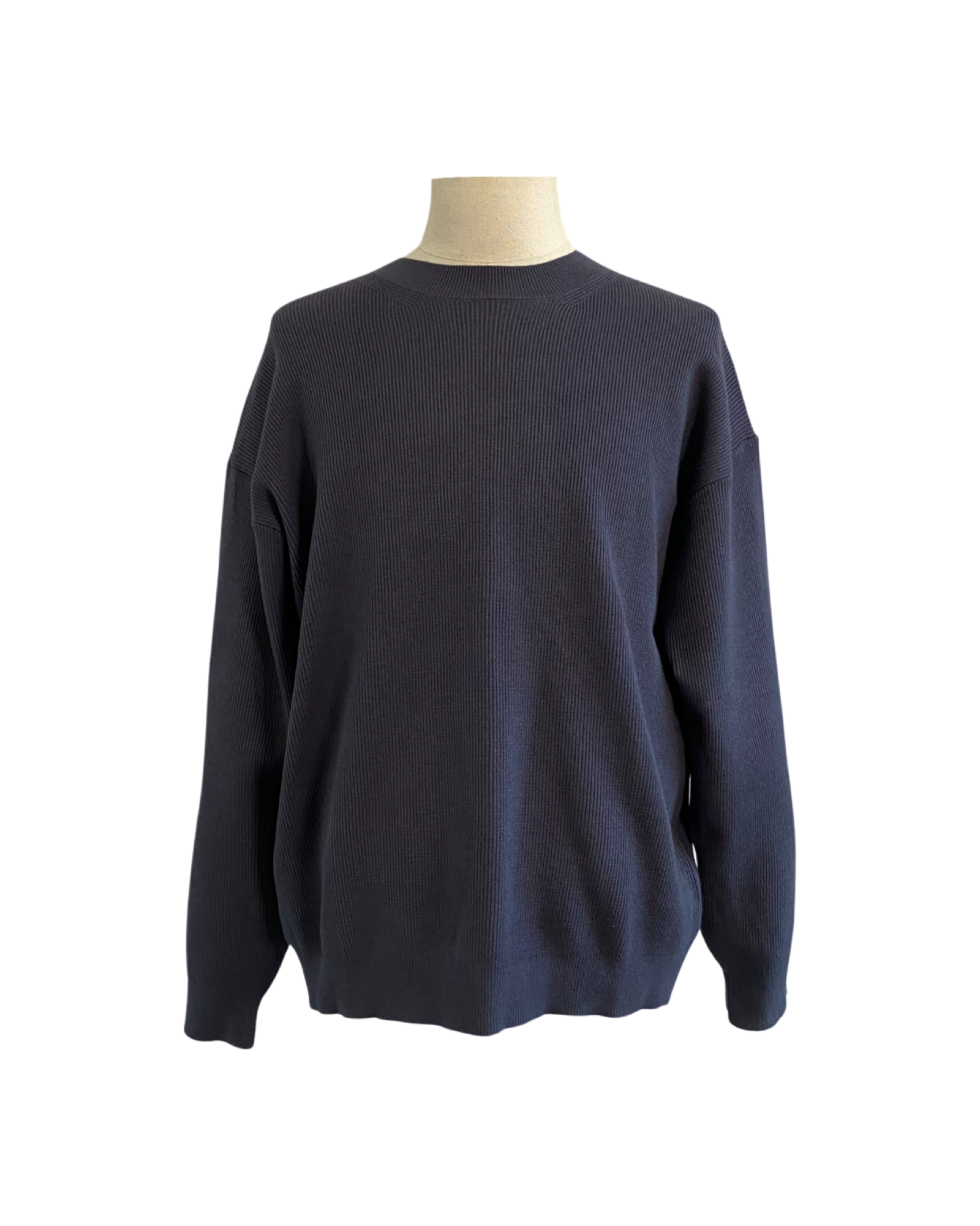 Washable Knit Sweater - Navy Blue